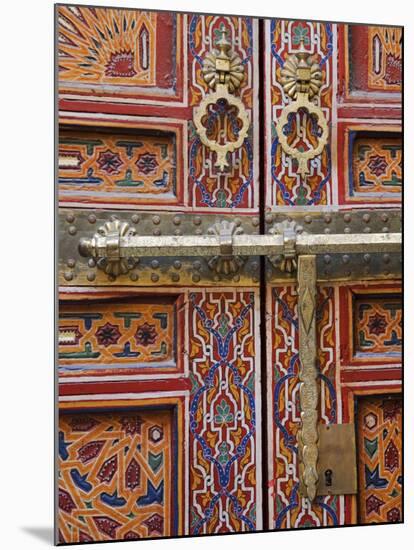 Door in the Old Medina of Fes, Morocco-Julian Love-Mounted Photographic Print