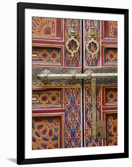 Door in the Old Medina of Fes, Morocco-Julian Love-Framed Photographic Print