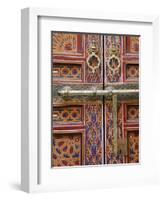 Door in the Old Medina of Fes, Morocco-Julian Love-Framed Photographic Print