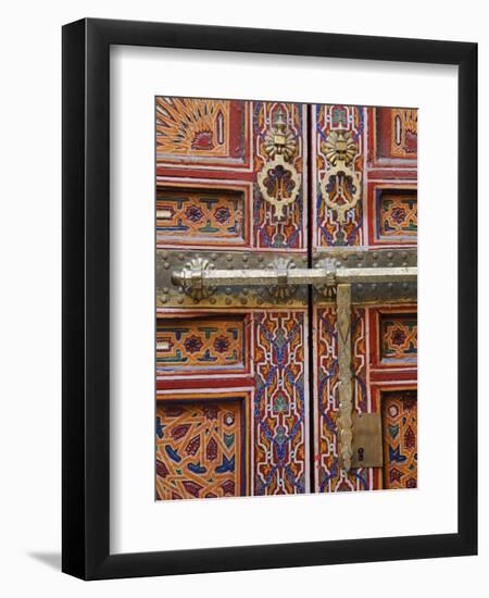 Door in the Old Medina of Fes, Morocco-Julian Love-Framed Premium Photographic Print