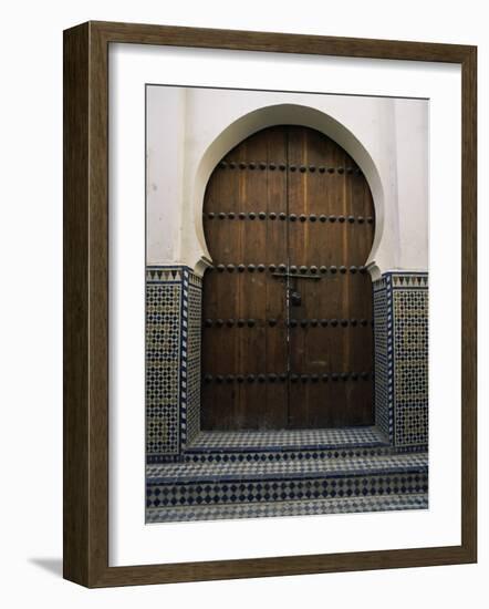 Door in the Quartier Des Andalous, Medina, Fes El Bali, Fez, Morocco, North Africa, Africa-Bruno Morandi-Framed Photographic Print