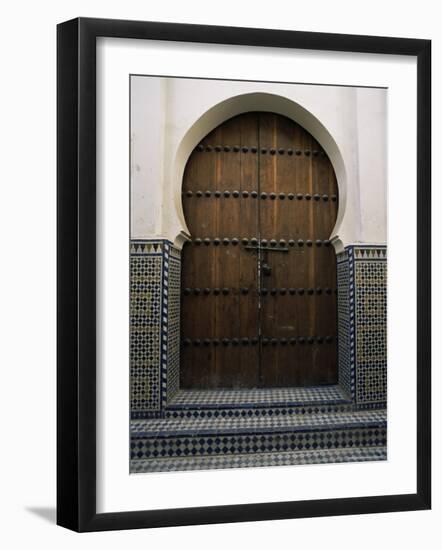 Door in the Quartier Des Andalous, Medina, Fes El Bali, Fez, Morocco, North Africa, Africa-Bruno Morandi-Framed Photographic Print