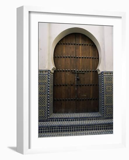 Door in the Quartier Des Andalous, Medina, Fes El Bali, Fez, Morocco, North Africa, Africa-Bruno Morandi-Framed Photographic Print