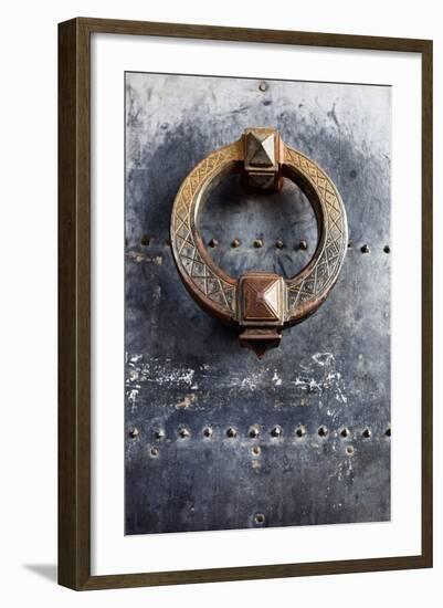 Door Knocker Detail of Door Located in the Castel Sant Angelo, Ponte, Rome, Lazio, Italy.-Cahir Davitt-Framed Photographic Print