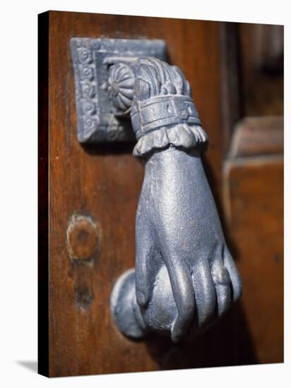 Door Knocker on a House in the Small Hill Top Village of Briones-John Warburton-lee-Stretched Canvas