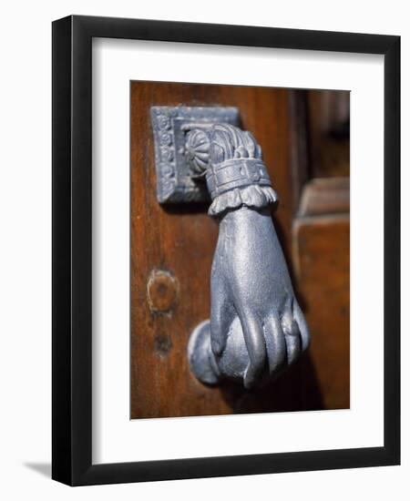 Door Knocker on a House in the Small Hill Top Village of Briones-John Warburton-lee-Framed Premium Photographic Print