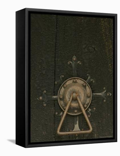 Door Lock of Hopperstad Stave Church, Sogne Fjord, Vic, Norway-Russell Young-Framed Stretched Canvas