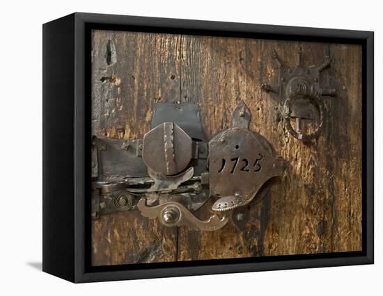 Door Lock, Vogo Stave Church, Vagamo, Norway-Russell Young-Framed Stretched Canvas