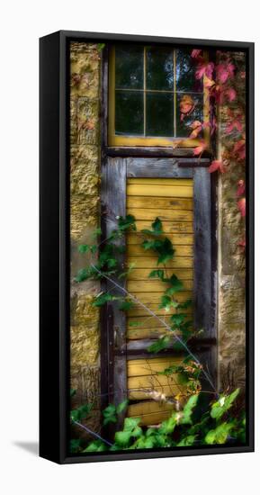 Door of an old brewery in Mineral Point, Wisconsin, USA-null-Framed Stretched Canvas
