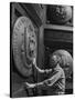 Door of Federal Reserve Bank with Seals of the 6 New England States-Allan Grant-Stretched Canvas