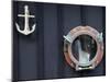 Door of Fisherman's Cottage - Anchor for Door Knocker and Ship's Porthole for a Peephole, Cornwall-John Warburton-lee-Mounted Photographic Print