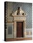 Door of Hall of Justice, Palazzo Vecchio, Florence, Italy-null-Stretched Canvas