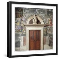 Door of Hall of Justice, Palazzo Vecchio, Florence, Italy-null-Framed Giclee Print