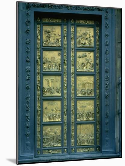 Door of Paradise, East Portal of Florence Baptistry, Bronze (1425)-Lorenzo Ghiberti-Mounted Giclee Print