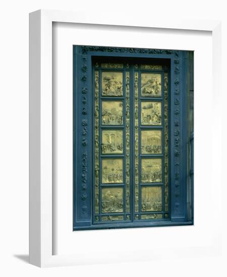 Door of Paradise, East Portal of Florence Baptistry, Bronze (1425)-Lorenzo Ghiberti-Framed Giclee Print