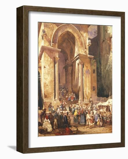 Door of the Bell Tower of St Erasmus in Gaeta-Giacinto Gigante-Framed Giclee Print