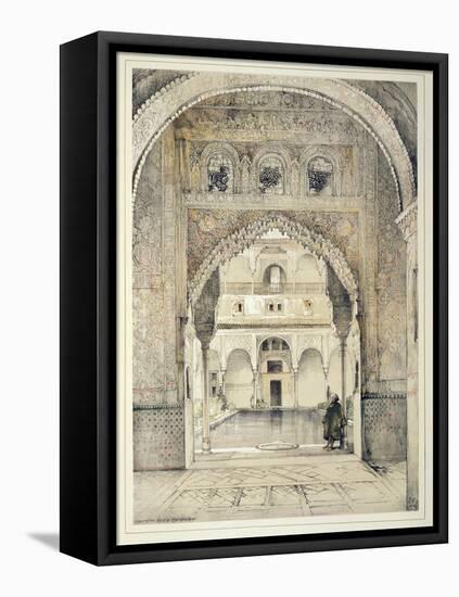 Door of the Hall of Ambassadors, from 'Sketches and Drawings of the Alhambra', engraved by William-John Frederick Lewis-Framed Stretched Canvas