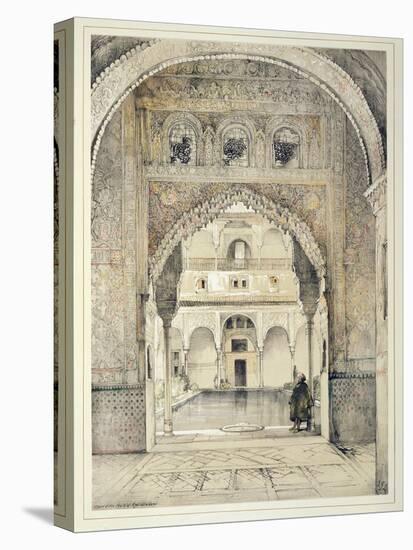 Door of the Hall of Ambassadors, from 'Sketches and Drawings of the Alhambra', engraved by William-John Frederick Lewis-Stretched Canvas