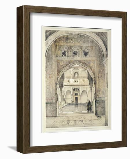 Door of the Hall of Ambassadors, from 'Sketches and Drawings of the Alhambra', engraved by William-John Frederick Lewis-Framed Giclee Print