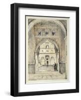 Door of the Hall of Ambassadors, from 'Sketches and Drawings of the Alhambra', engraved by William-John Frederick Lewis-Framed Giclee Print