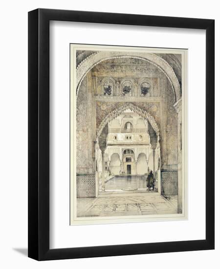 Door of the Hall of Ambassadors, from 'Sketches and Drawings of the Alhambra', engraved by William-John Frederick Lewis-Framed Giclee Print