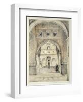 Door of the Hall of Ambassadors, from 'Sketches and Drawings of the Alhambra', engraved by William-John Frederick Lewis-Framed Giclee Print