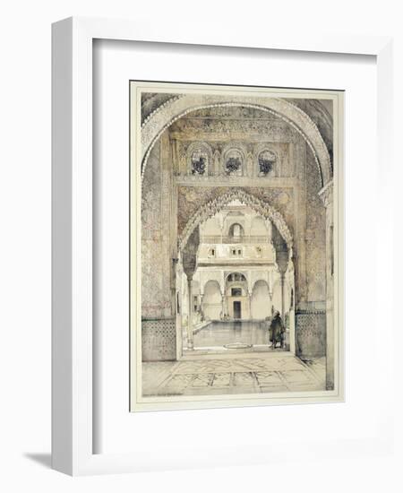 Door of the Hall of Ambassadors, from 'Sketches and Drawings of the Alhambra', engraved by William-John Frederick Lewis-Framed Giclee Print