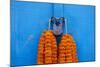 Door, Padlock and Flower Garlands, Kolkata (Calcutta), West Bengal, India, Asia-Bruno Morandi-Mounted Photographic Print