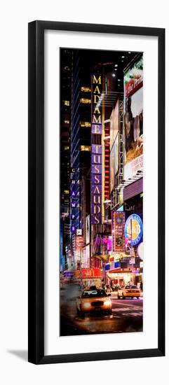 Door Posters - NYC Urban Scene with Yellow Taxis by Night - 42nd Street and Times Square-Philippe Hugonnard-Framed Photographic Print