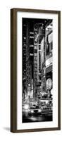 Door Posters - NYC Urban Scene with Yellow Taxis by Night - 42nd Street and Times Square-Philippe Hugonnard-Framed Photographic Print