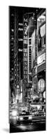 Door Posters - NYC Urban Scene with Yellow Taxis by Night - 42nd Street and Times Square-Philippe Hugonnard-Mounted Photographic Print