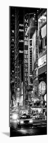 Door Posters - NYC Urban Scene with Yellow Taxis by Night - 42nd Street and Times Square-Philippe Hugonnard-Mounted Photographic Print