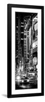 Door Posters - NYC Urban Scene with Yellow Taxis by Night - 42nd Street and Times Square-Philippe Hugonnard-Framed Photographic Print