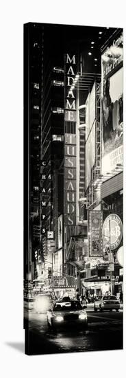 Door Posters - NYC Urban Scene with Yellow Taxis by Night - 42nd Street and Times Square-Philippe Hugonnard-Stretched Canvas