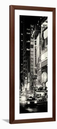 Door Posters - NYC Urban Scene with Yellow Taxis by Night - 42nd Street and Times Square-Philippe Hugonnard-Framed Photographic Print