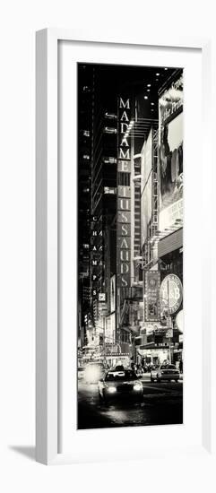 Door Posters - NYC Urban Scene with Yellow Taxis by Night - 42nd Street and Times Square-Philippe Hugonnard-Framed Photographic Print