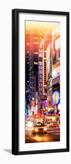 Door Posters - NYC Urban Scene with Yellow Taxis by Night - 42nd Street and Times Square-Philippe Hugonnard-Framed Photographic Print