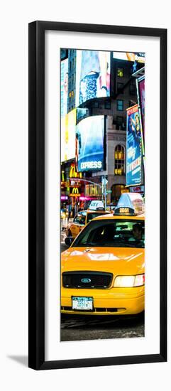 Door Posters - NYC Yellow Taxis / Cabs in Times Square by Night - Manhattan - New York-Philippe Hugonnard-Framed Photographic Print