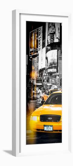 Door Posters - NYC Yellow Taxis / Cabs in Times Square by Night - Manhattan - New York-Philippe Hugonnard-Framed Photographic Print