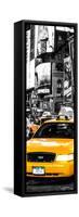Door Posters - NYC Yellow Taxis / Cabs in Times Square by Night - Manhattan - New York-Philippe Hugonnard-Framed Stretched Canvas