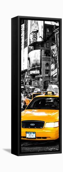 Door Posters - NYC Yellow Taxis / Cabs in Times Square by Night - Manhattan - New York-Philippe Hugonnard-Framed Stretched Canvas