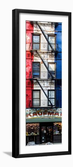 Door Posters - Old Red and White Facade in Times Square - Manhattan - New York - USA-Philippe Hugonnard-Framed Photographic Print