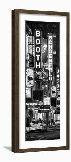 Door Posters - The Booth Theatre at Broadway - Urban Street Scene by Night with a NYPD Police Car-Philippe Hugonnard-Framed Premium Photographic Print