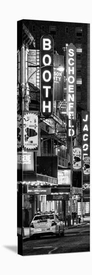 Door Posters - The Booth Theatre at Broadway - Urban Street Scene by Night with a NYPD Police Car-Philippe Hugonnard-Stretched Canvas