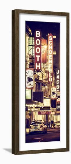Door Posters - The Booth Theatre at Broadway - Urban Street Scene by Night with a NYPD Police Car-Philippe Hugonnard-Framed Photographic Print