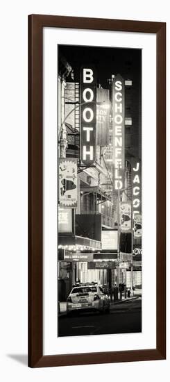 Door Posters - The Booth Theatre at Broadway - Urban Street Scene by Night with a NYPD Police Car-Philippe Hugonnard-Framed Photographic Print