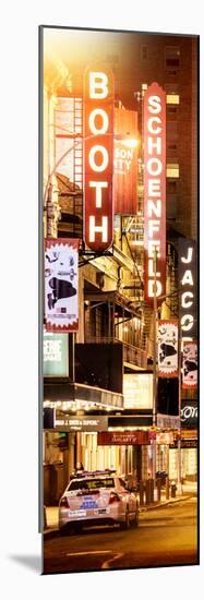 Door Posters - The Booth Theatre at Broadway - Urban Street Scene by Night with a NYPD Police Car-Philippe Hugonnard-Mounted Photographic Print