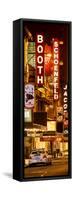 Door Posters - The Booth Theatre at Broadway - Urban Street Scene by Night with a NYPD Police Car-Philippe Hugonnard-Framed Stretched Canvas