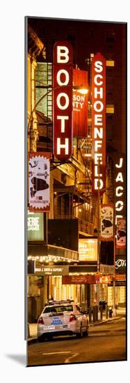 Door Posters - The Booth Theatre at Broadway - Urban Street Scene by Night with a NYPD Police Car-Philippe Hugonnard-Mounted Photographic Print