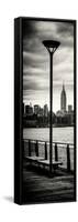 Door Posters - View of Manhattan with the Empire State Building a Jetty in Brooklyn-Philippe Hugonnard-Framed Stretched Canvas